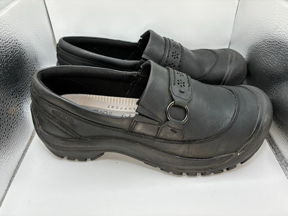 KEEN Kaci II Women 9.5 black leather Slip On Clog Comfort Shoe EU 40 India